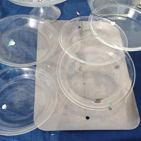 Clear Glass Dinner Plates Set Fire King Pyrex& Anchor Hocking - Picture 1 of 1